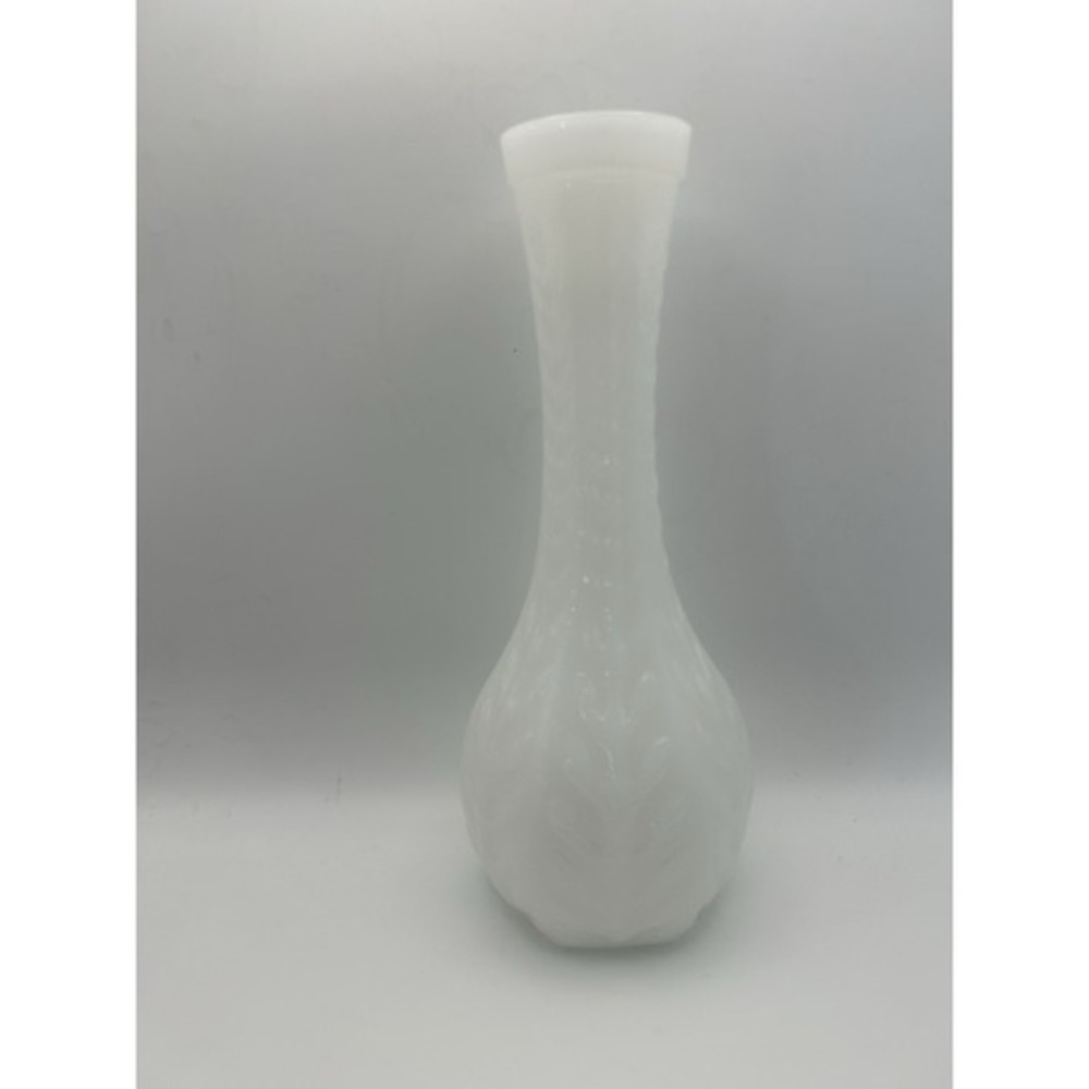Vintage FTD Milk Glass 9 Inch Vase Beautiful Elegant Table Decor For Flowers 80s